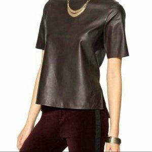 Vince 100% Lamb Leather Shirt Tee